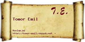 Tomor Emil névjegykártya