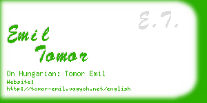 emil tomor business card